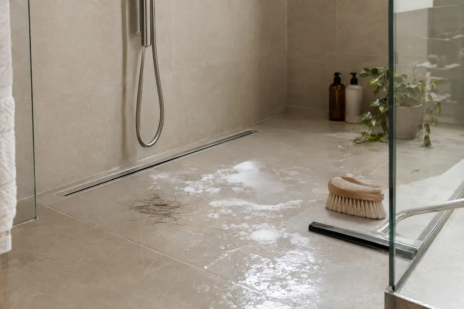 Dusche: Haare und Seifenreste gezielt entfernen