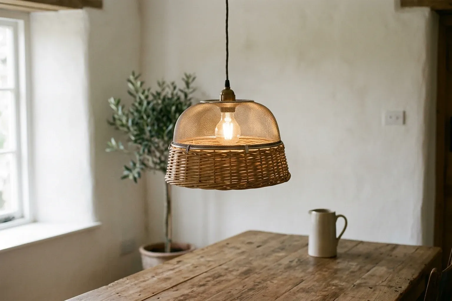 6. Körbe und Siebe als Lampenschirm-Upcycling