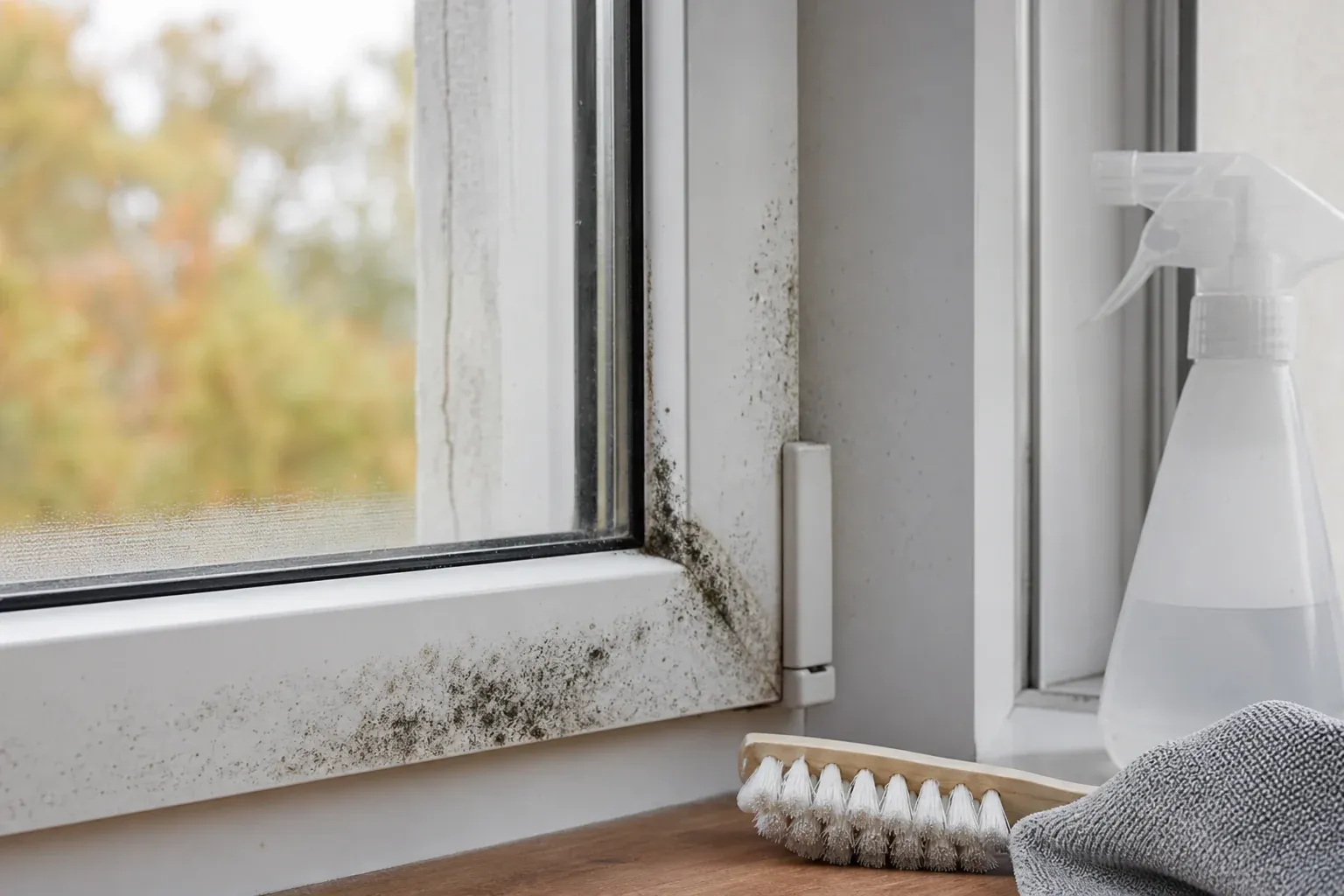 Schimmel an Fensterrahmen und Dichtungen entfernen