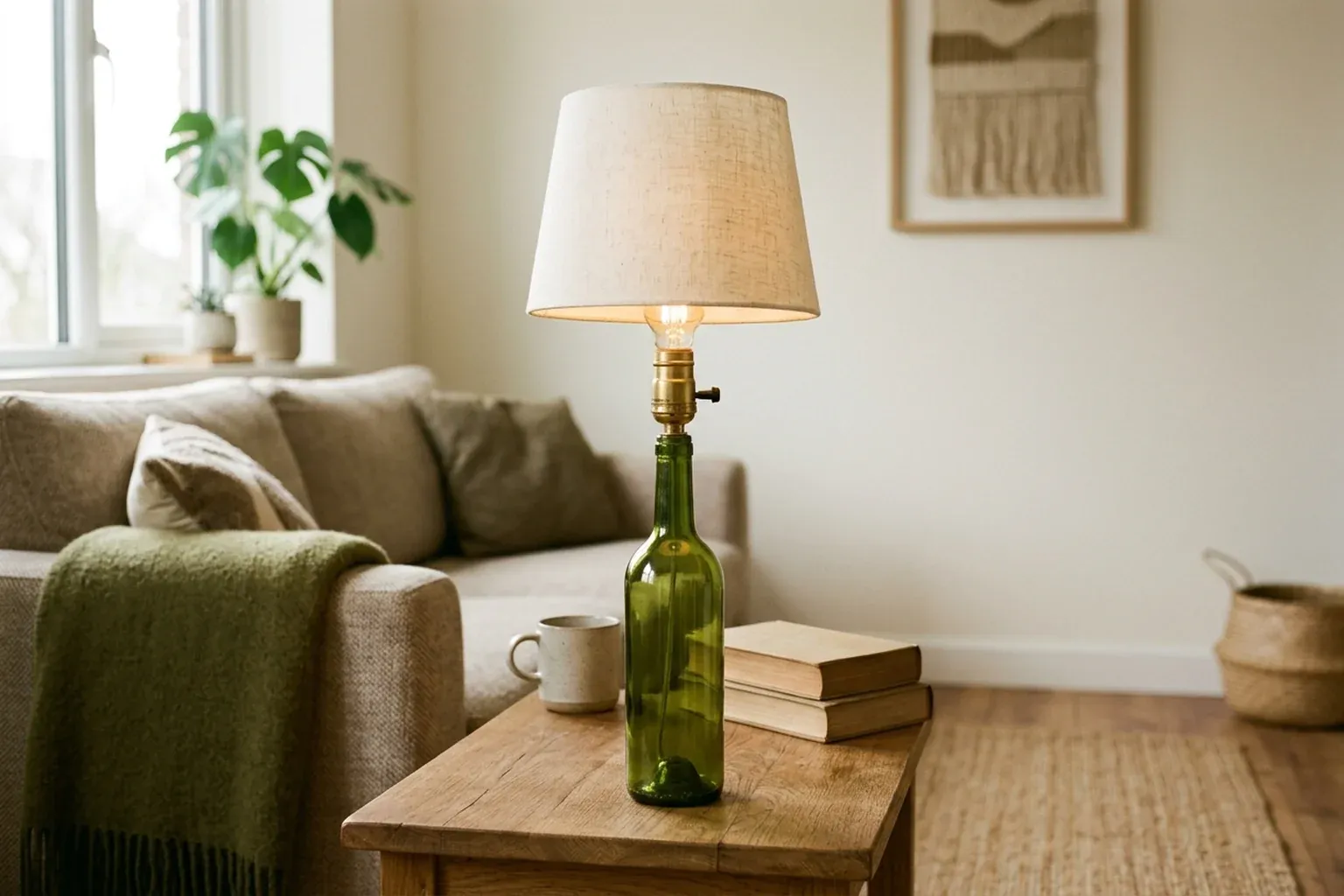 3. Upcycling-Lampe aus alten Weinflaschen